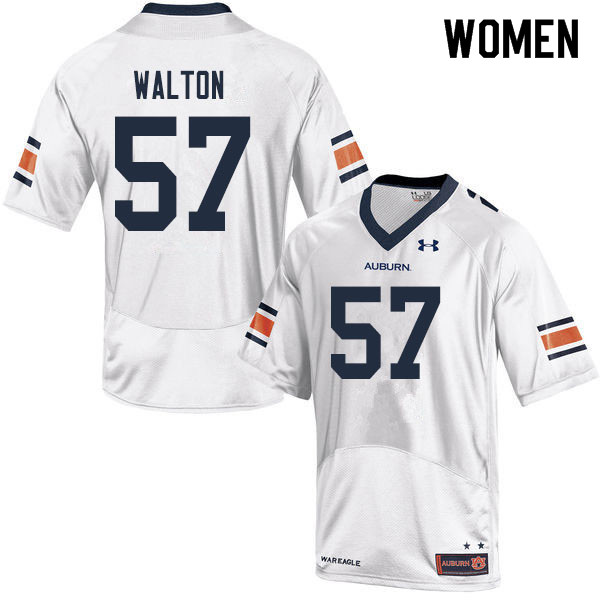 Auburn Tigers Women's Brooks Walton #57 White Under Armour Stitched College 2019 NCAA Authentic Football Jersey KEP7374CD